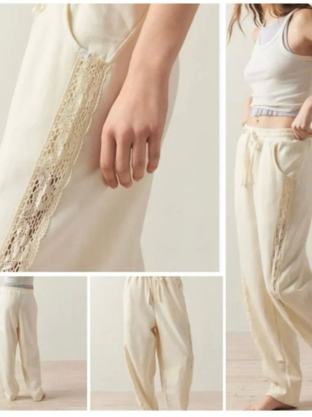 NWOT Urban Outfitters Jayden Lace Inset Joggers size- MEDIUM